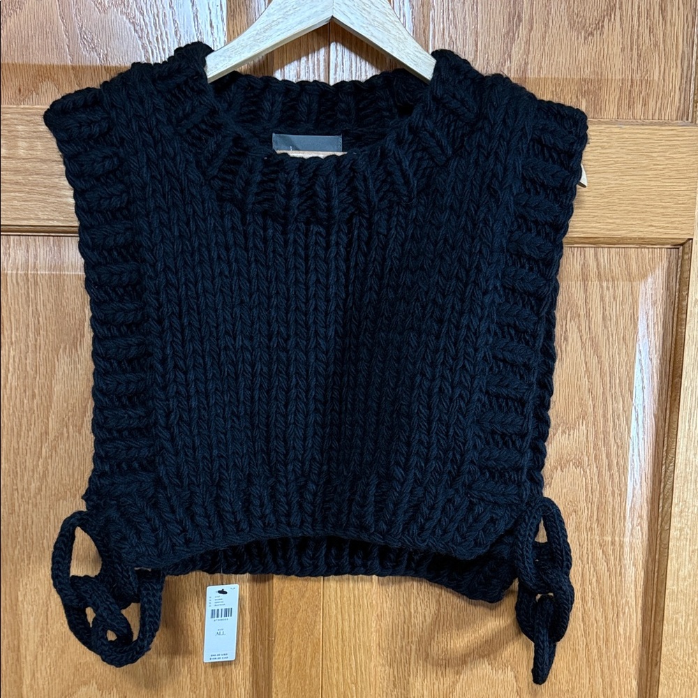 Anthropologie Black Knit Sweater Vest